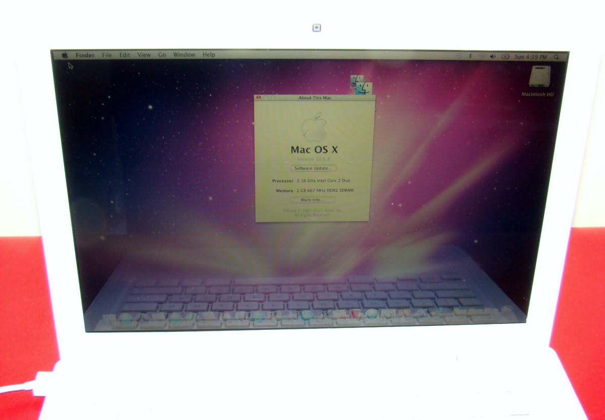 MacBook Apple A1181 OSX 10.6.8 120GB Dual Core 2.16Ghz 13