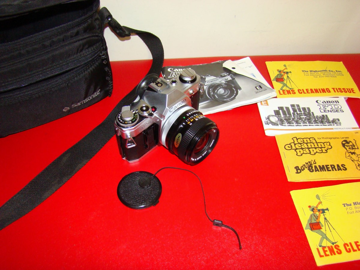 Vintage Canon AE-1 35mm SLR Film Camera w/ 28mm 1:2.8 Very Rare
