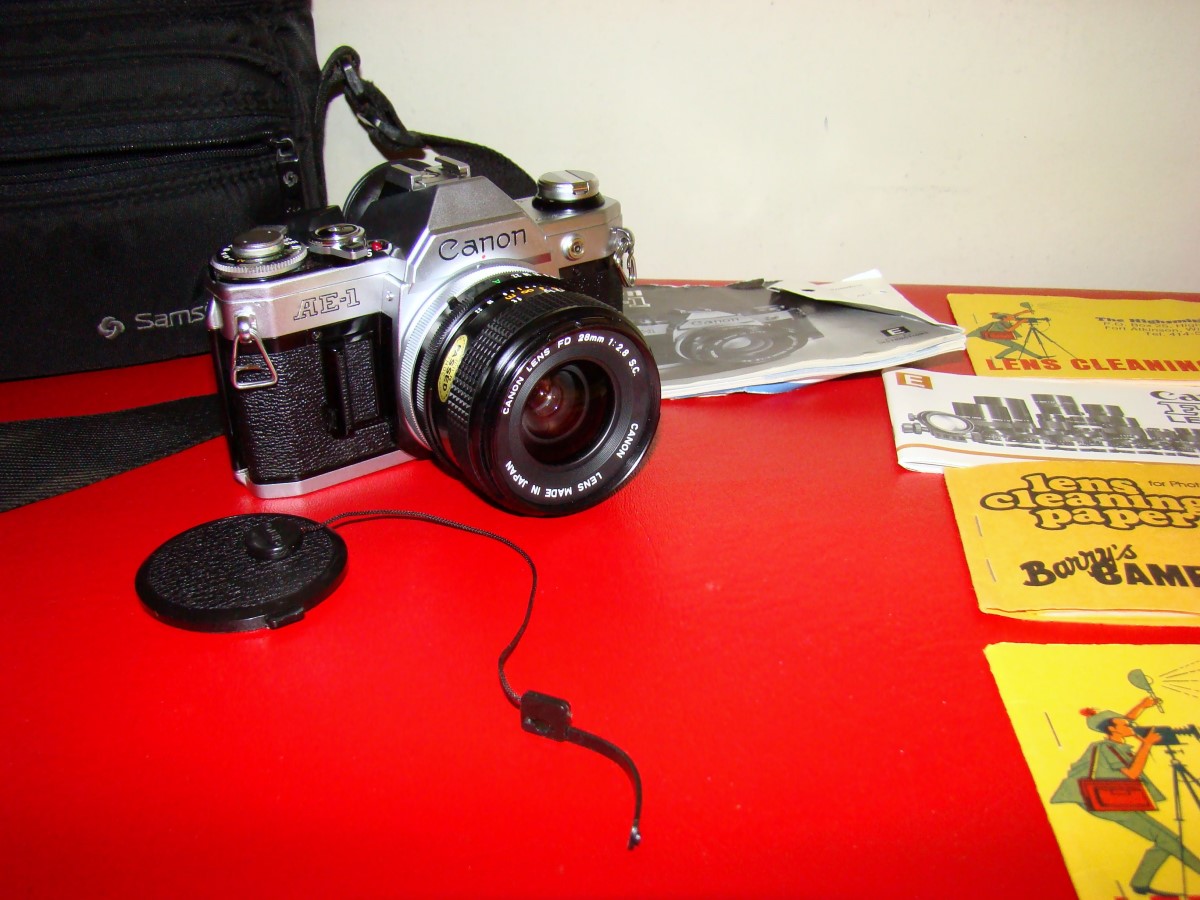 Vintage Canon AE-1 35mm SLR Film Camera w/ 28mm 1:2.8 Very Rare