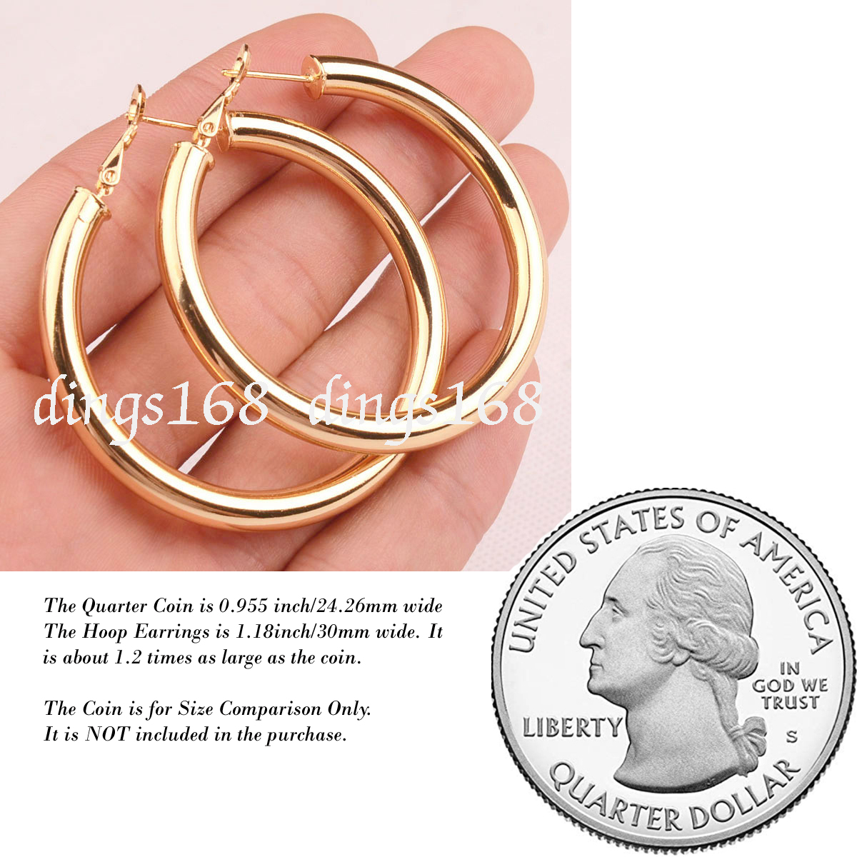 18K Gold Filled Hypo-allergenic LightWeight Thin Tube Hoop Earring Many Size H3R 