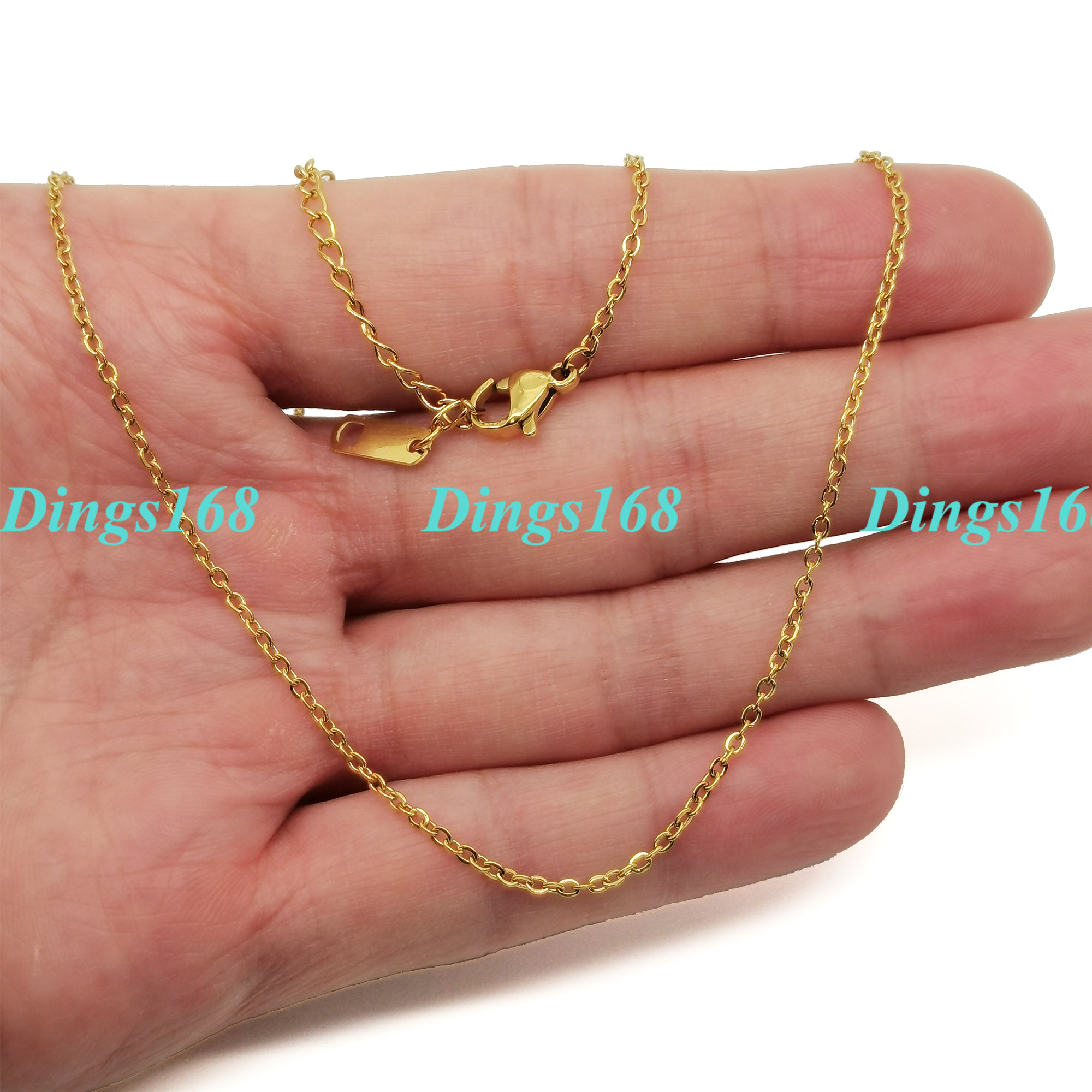 Unisex Solid 18K Gold Filled 1.5mm wide 16-18