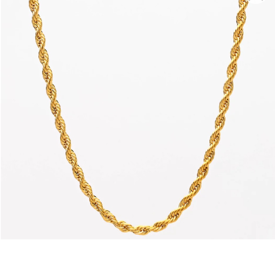 18K Gold Filled Classic Tarnish-Resist 16-32" 1.7/3/4mm wide Rope Chain Necklace 