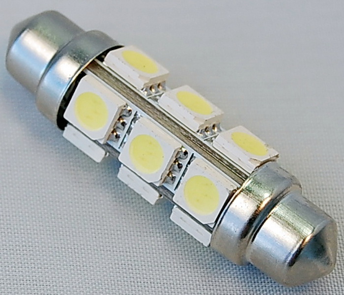 360 degree 42mm Festoon Base 12 SMD5050 LED Bulb Cool White navigation