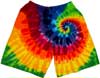12 color spiral tie dye shorts