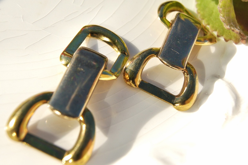 Brass Metal Clip on Buckle Pair for Bag Straps or Belts