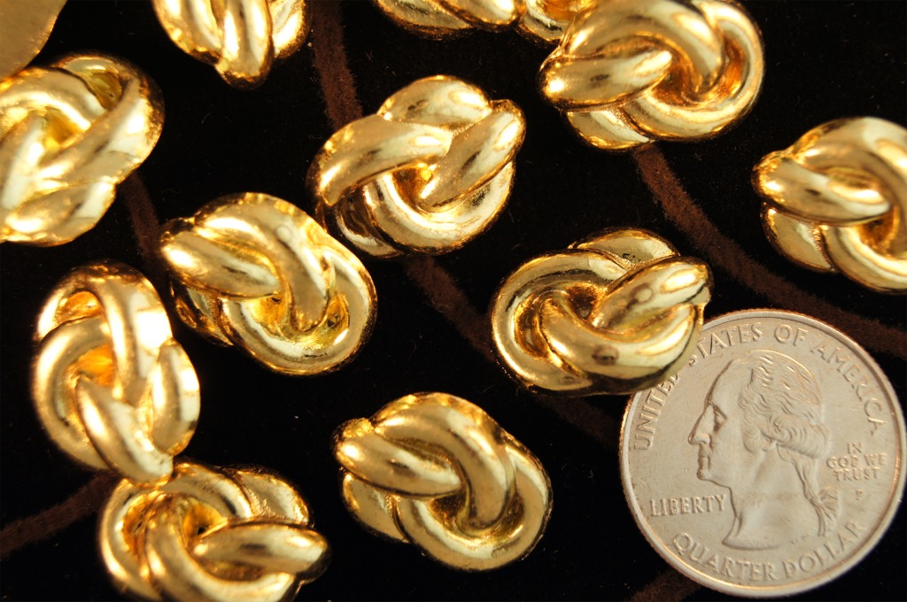 Vintage Metal Gold Shank Buttons