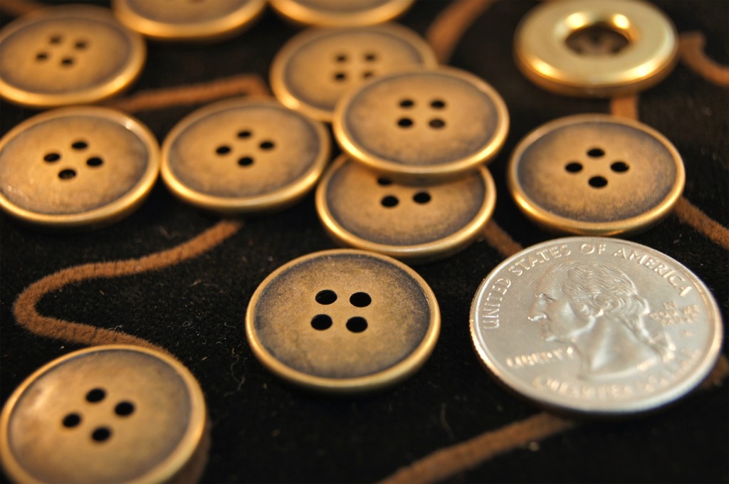4 Hole Vintage Metal Buttons