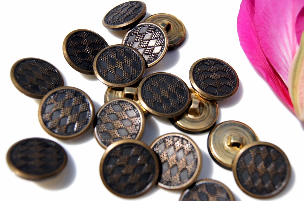 Designer Vintage Shank Embossed Metal Buttons 