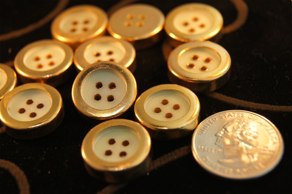 Gold Rim 4 Hole Fashion Buttons