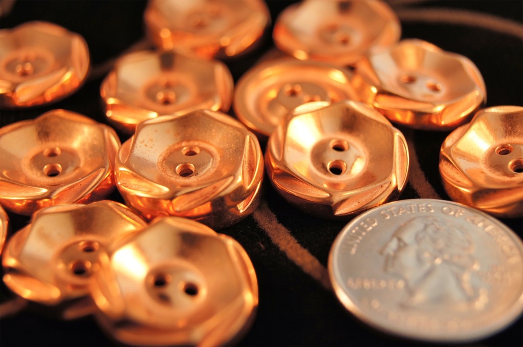 2 Hole Copper Look Fashion Buttons