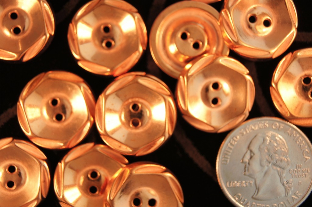 2 Hole Copper Look Fashion Buttons