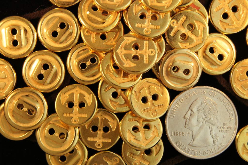 2 Hole Anchor Gold Buttons