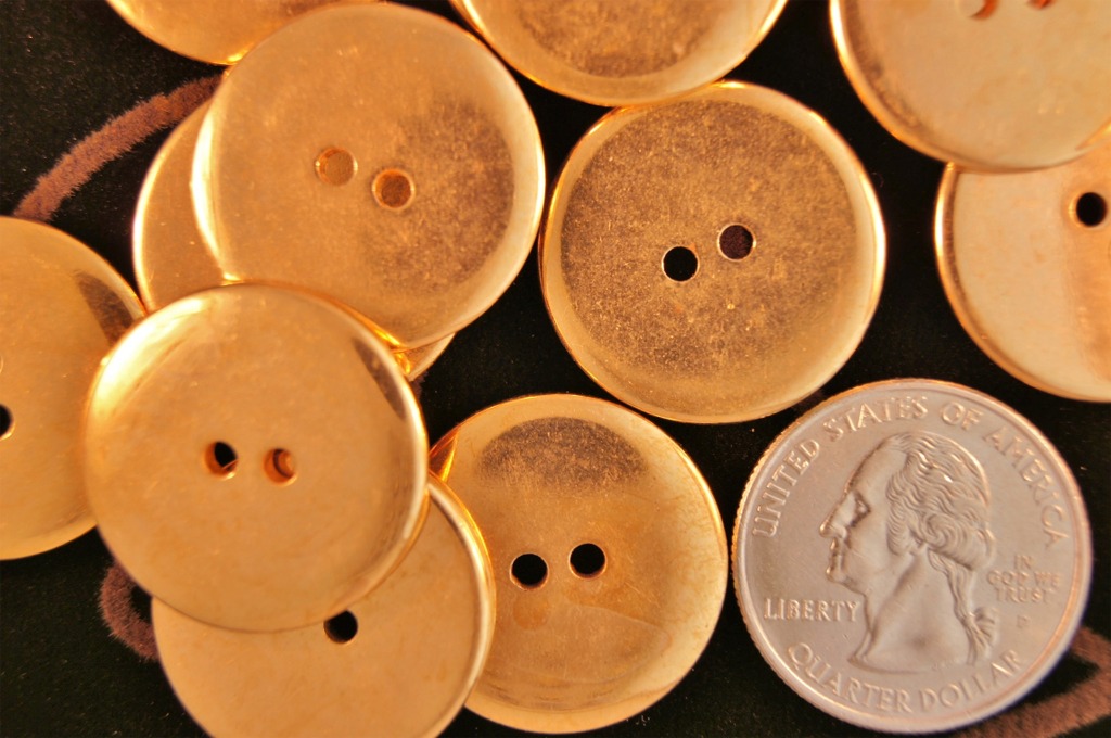 2 Hole Metallic Gold Buttons