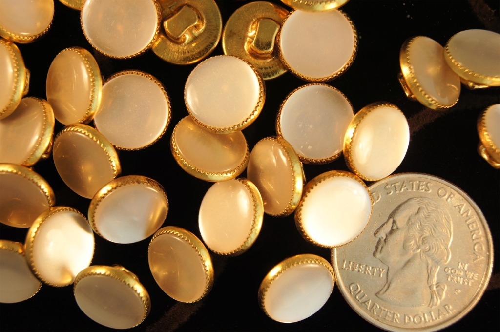Pearl like Gold Shank Buttons