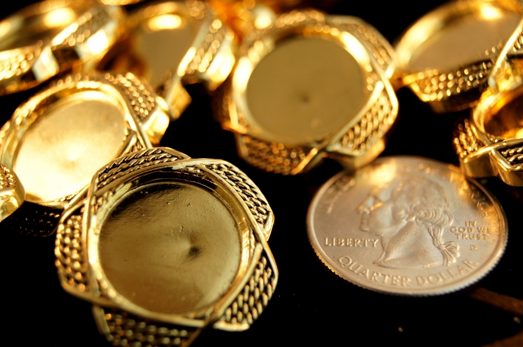 Metallic Gold Embossed Vintage Shank Buttons