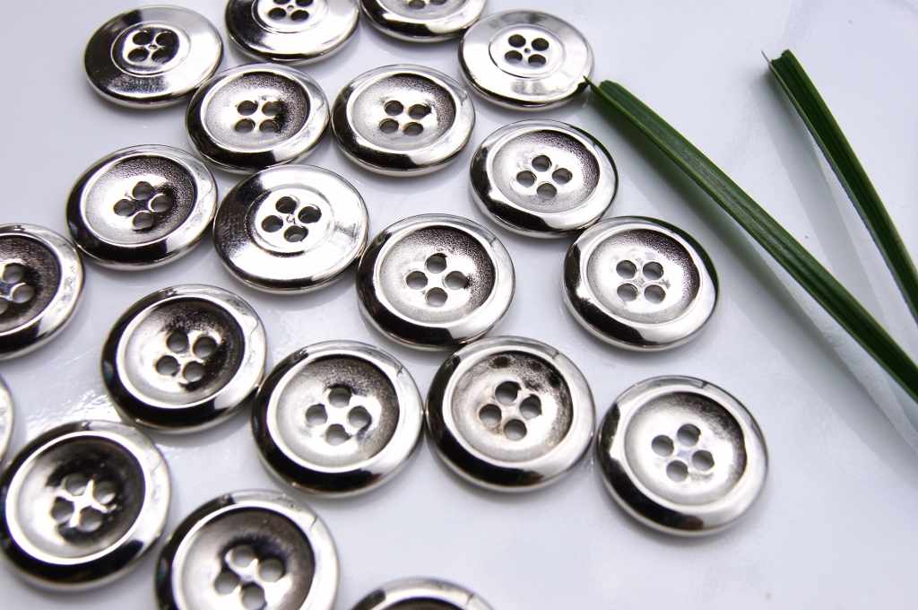 4 Hole Silver Vintage Buttons