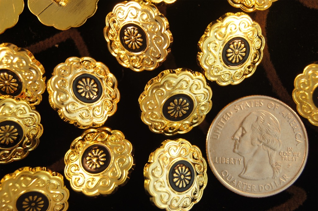 Gold Flower Shank Buttons