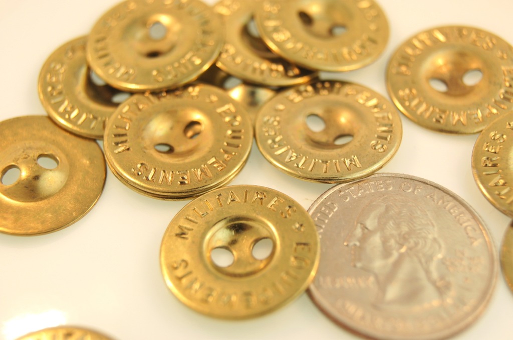 Gold Metal 2 Hole Buttons