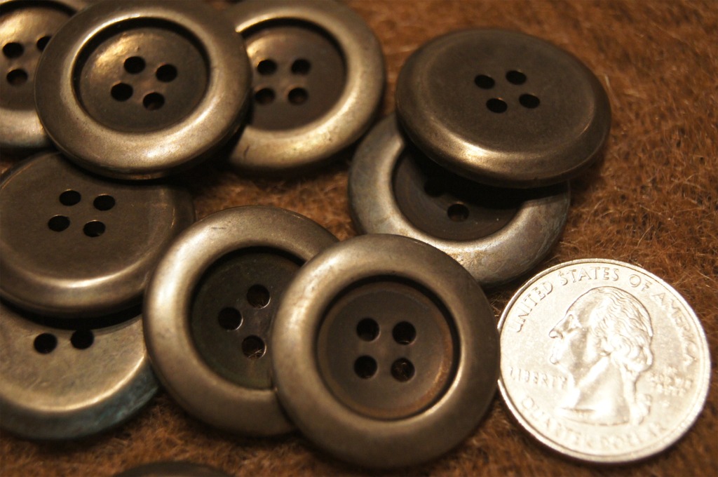 Black Silver 4 Hole Buttons