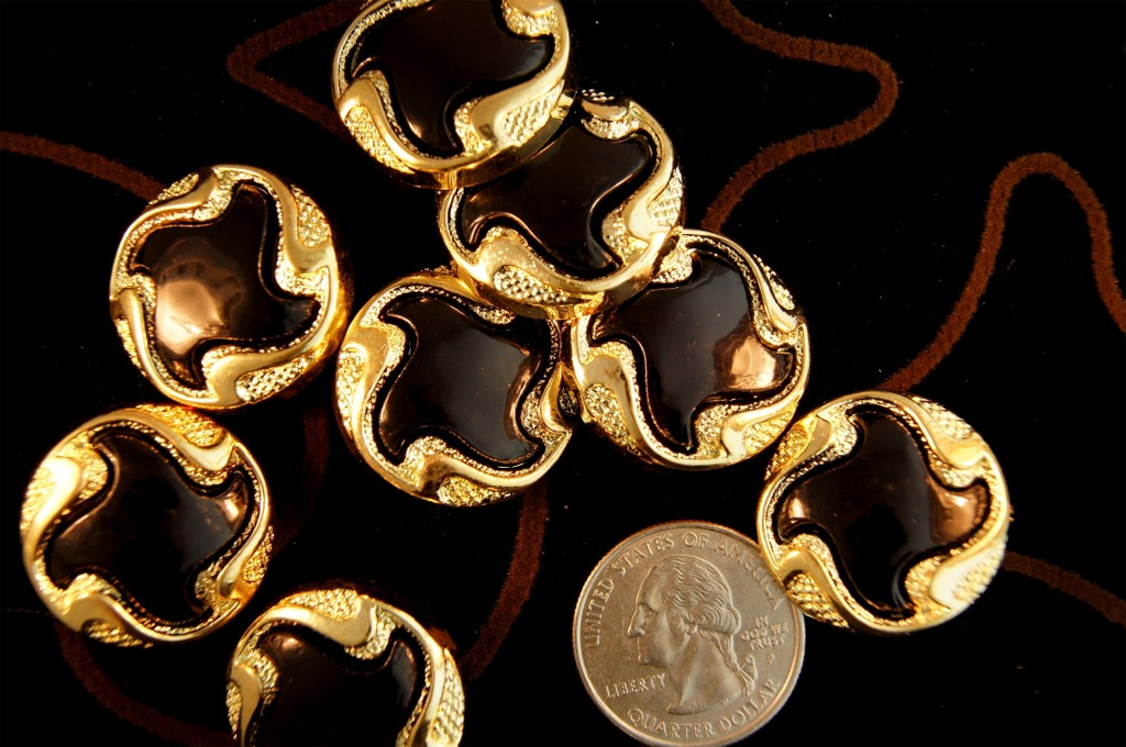 Black Gold Shank Fashion Buttons
