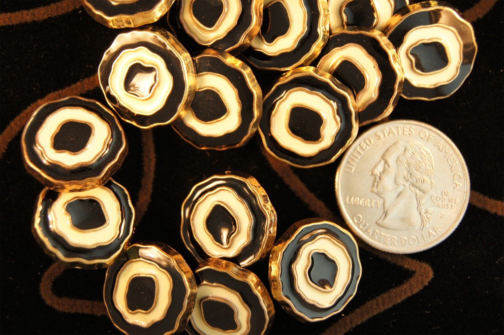 Black Ivory Gold Shank Fashion Buttons