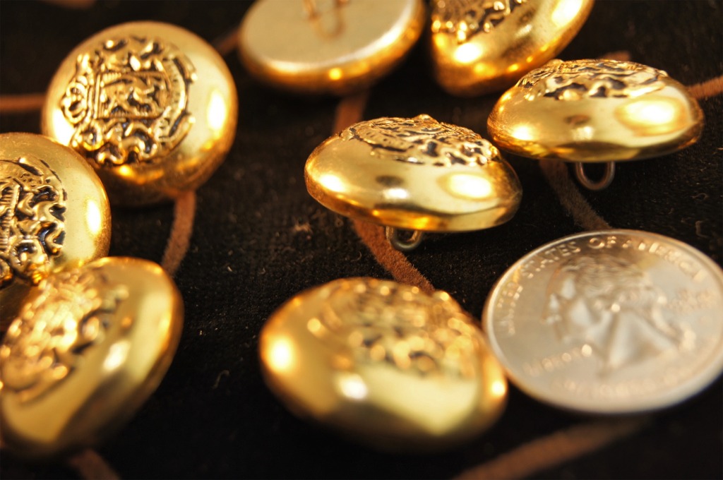 Gold Embossed Metal Blazer Buttons