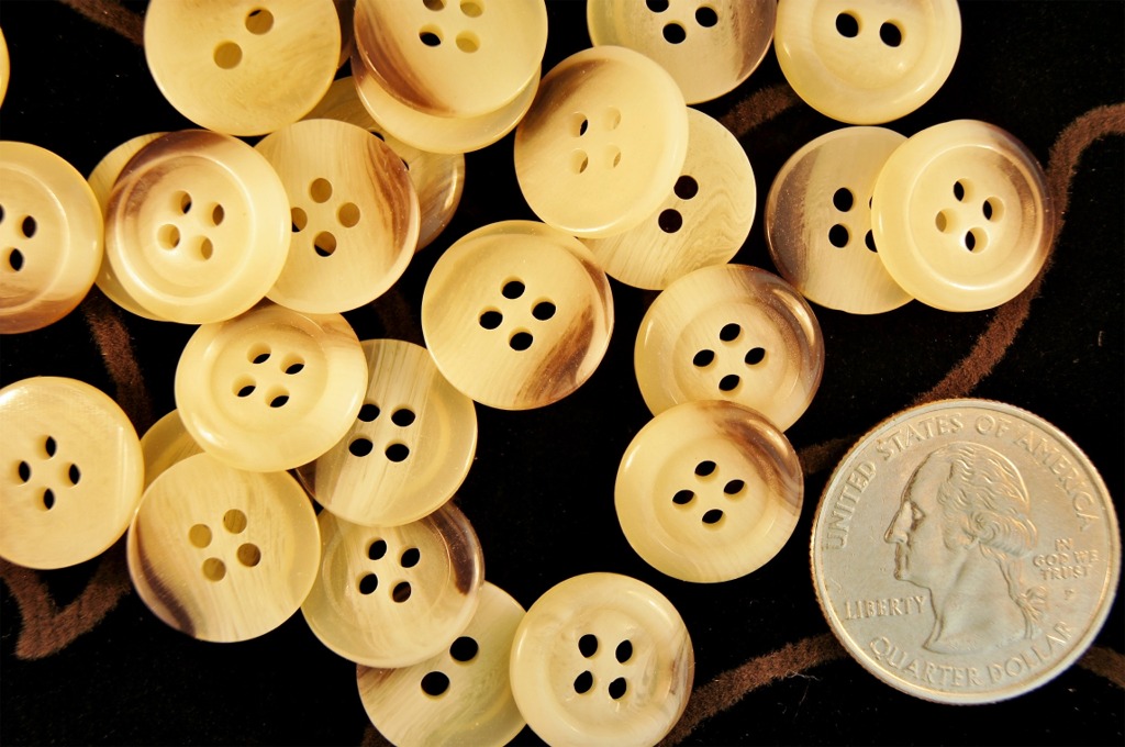 Cream Brown 4 Hole Buttons