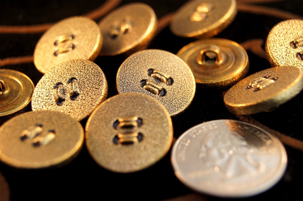 Matte Gold Metal Designer Shank Buttons
