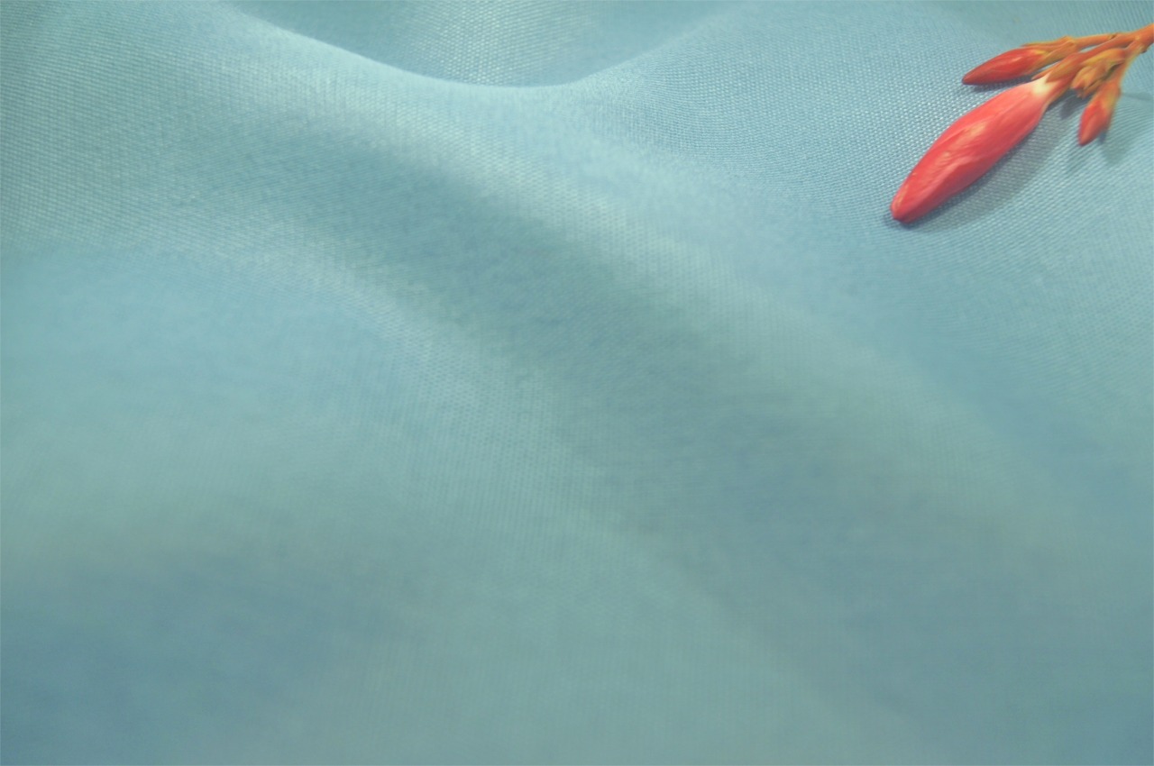 Medium Blue Polyester Drapery Interlining Fabric