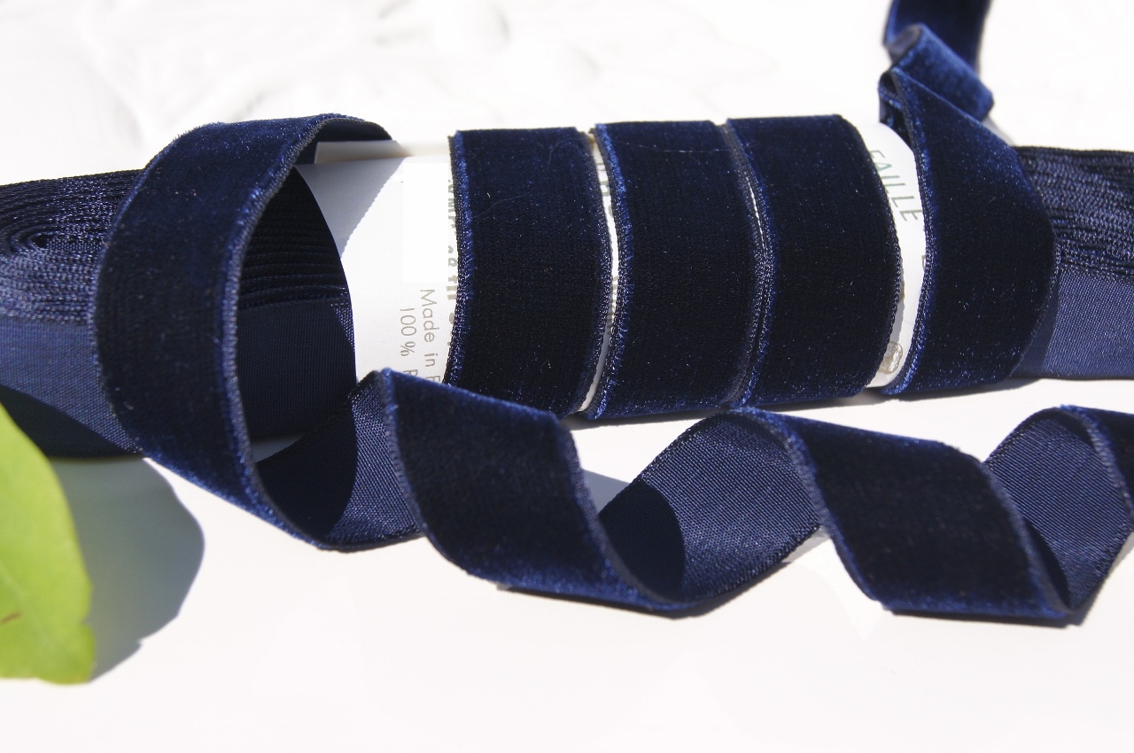 French Navy Velvet Dress Ribbon