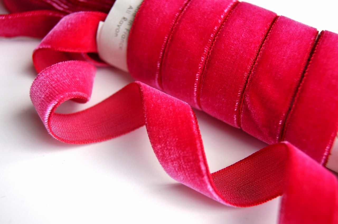 Magenta Red French Velvet Ribbon Trim