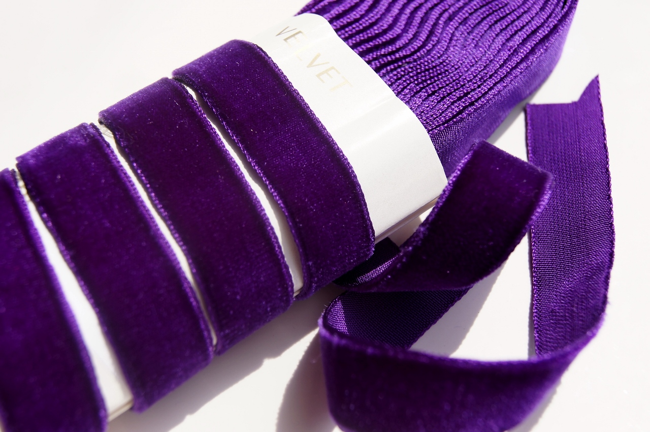 Purple French Ribbon Velvet Trim