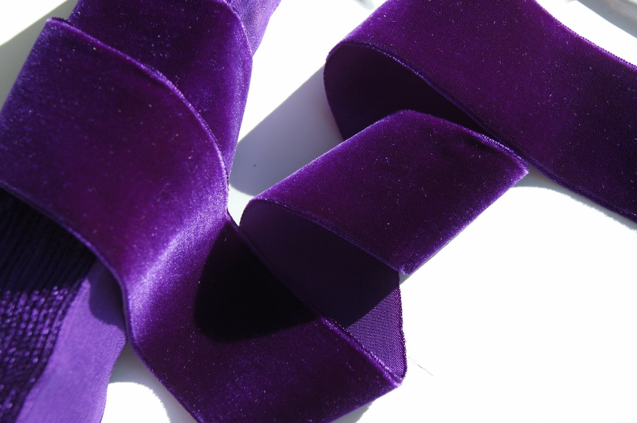 Purple Plum French Velvet Ribbon Trim