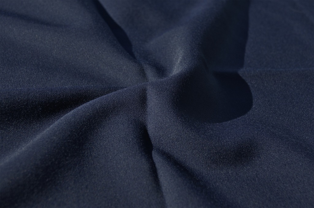 Dark Navy Blend Wool Gabardine Fabric