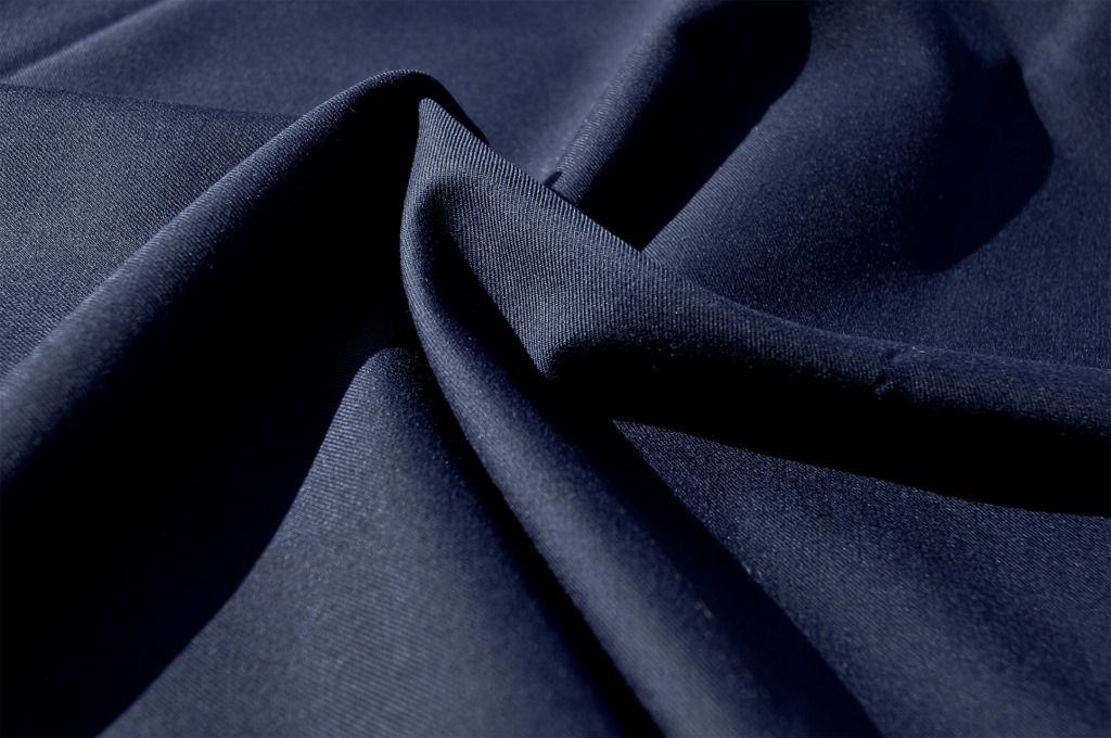 Navy Wool Blend Gabardine Fabric