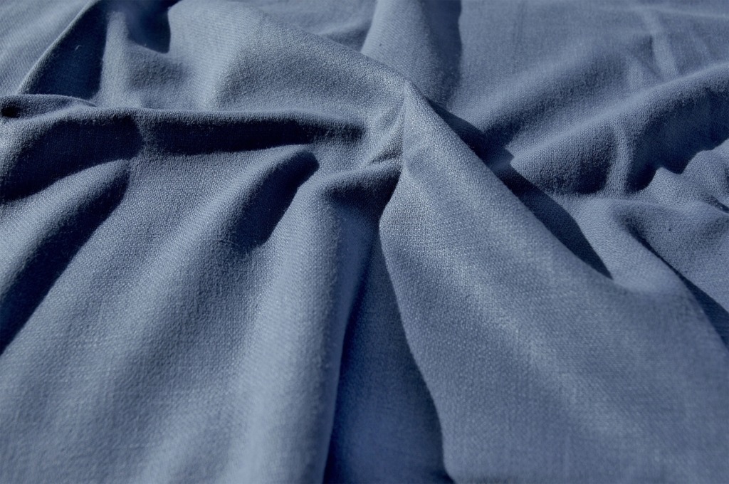 Linen Look Stone Blue Designer Fabric