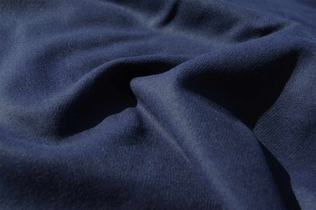 Navy Blend Wool Flannel Fabric