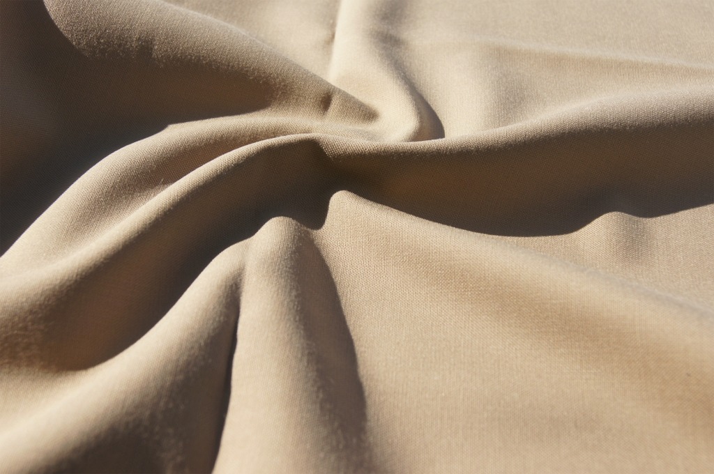 Khaki Washable Wool Blend Fabric