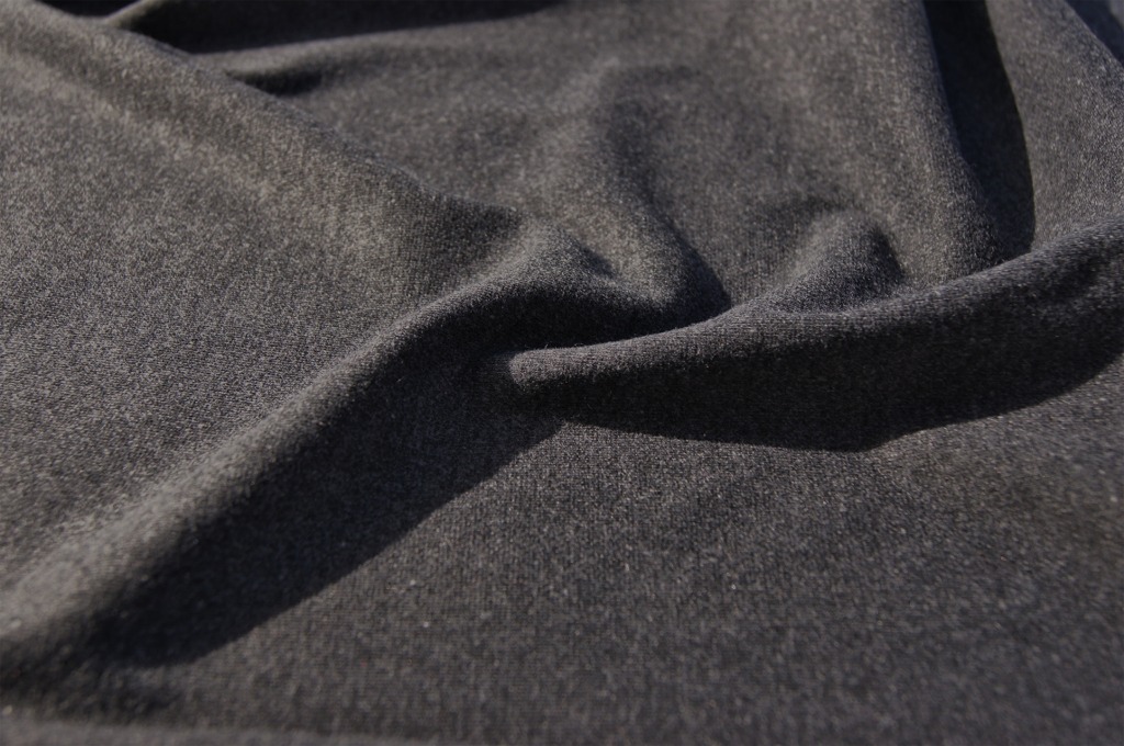 Super Quality Dark Heather Gray Soft Cotton Stretch Knit Fabric