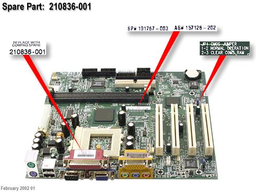 210836-001 Compaq Motherboard System Board For Presario 5000 Series