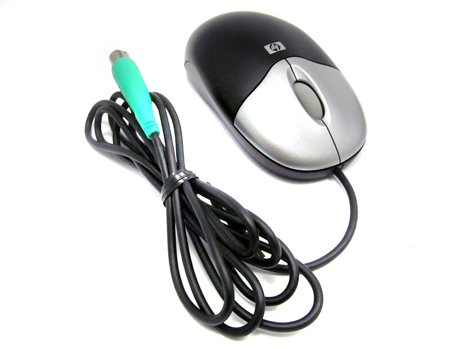 HP 2-Button Black & Silver Ps/2 Optical Scroll Mouse