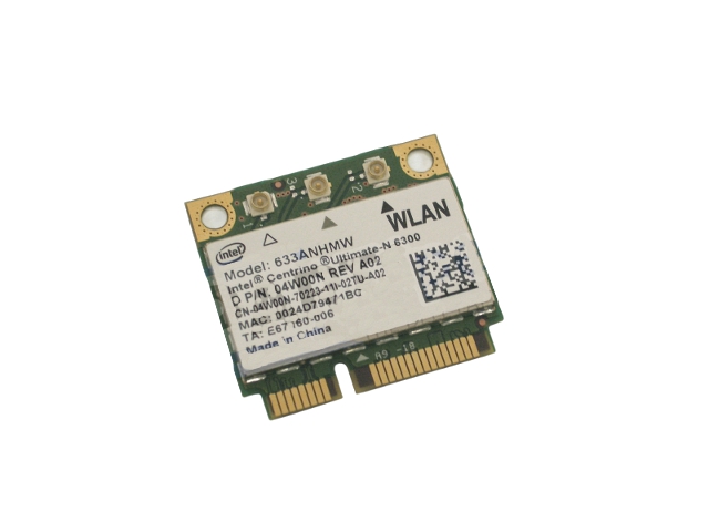 Dell Intel Centrino Ultimate N 6300 WLAN Card 633ANHMW Mini PCI Express 4W00N