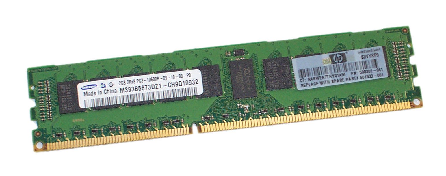 2GB PC3-10600R DDR3 1333 ECC REG Server Memory Kit 501533-001 Micron
