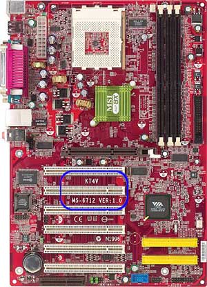 Motherboard red KT4AV 6 PCI 1 AMR AMD