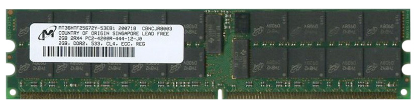 2GB 2Rx4 PC2-4200R-444-12-J0 DDR2, 533, CL4, ECC, Reg