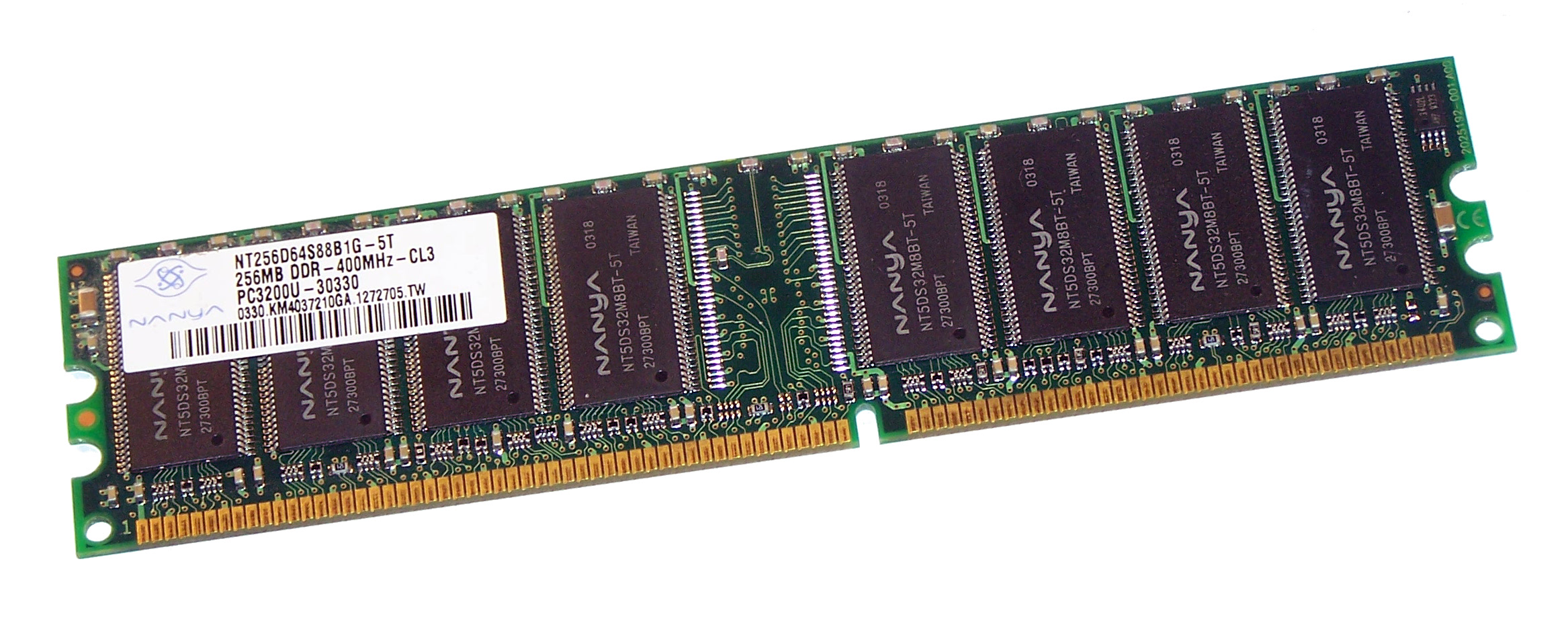 256MB Nanya DDR1 RAM PC3200U 400MHz CL3 NT256D64S88B1G-5T HP 326667-041 Memory
