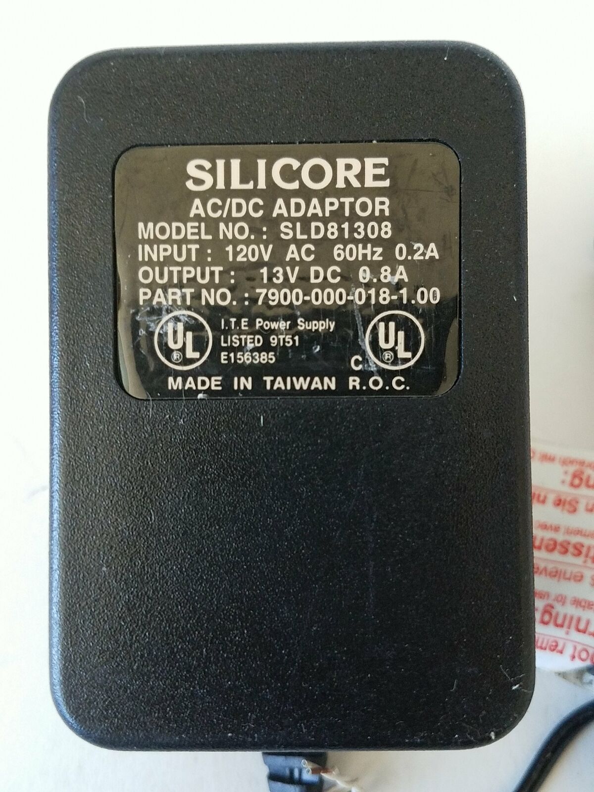 Silicore Sld81308 Ac Adapter Silicore Sld81308 13V Dc .8A