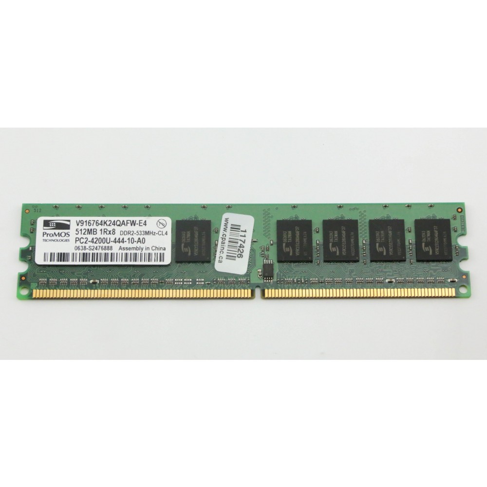 ProMOS 512MB PC2-4200 DDR2-533MHz non-ECC Unbuffered CL4 240-Pin