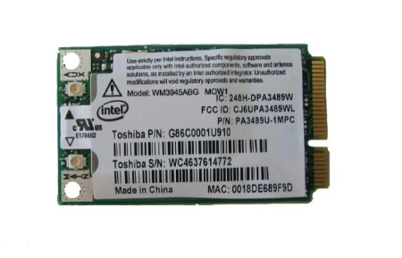 INTEL 802.11A/B/G MINI-PCI EXPRESS WIRELESS CARD