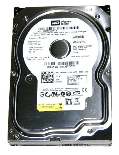 Dell XF541 hard disk drive 80GB SATA 8MB cache, 7200RPM 3.5